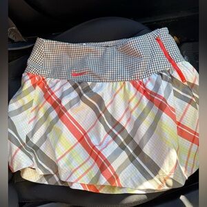 Nike Golf Dry-Fit Mini Plaid Multicolor High Waisted Skirt Athletic Sport